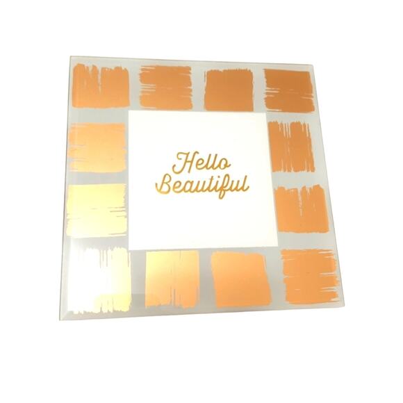 NWT Philip Whitney Square Picture Frame Gold Glass 7" x 7" - Picture 1 of 5